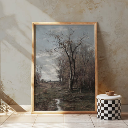 Premium Poster of Peaceful Landscape with Tall Trees in Autumn Posters