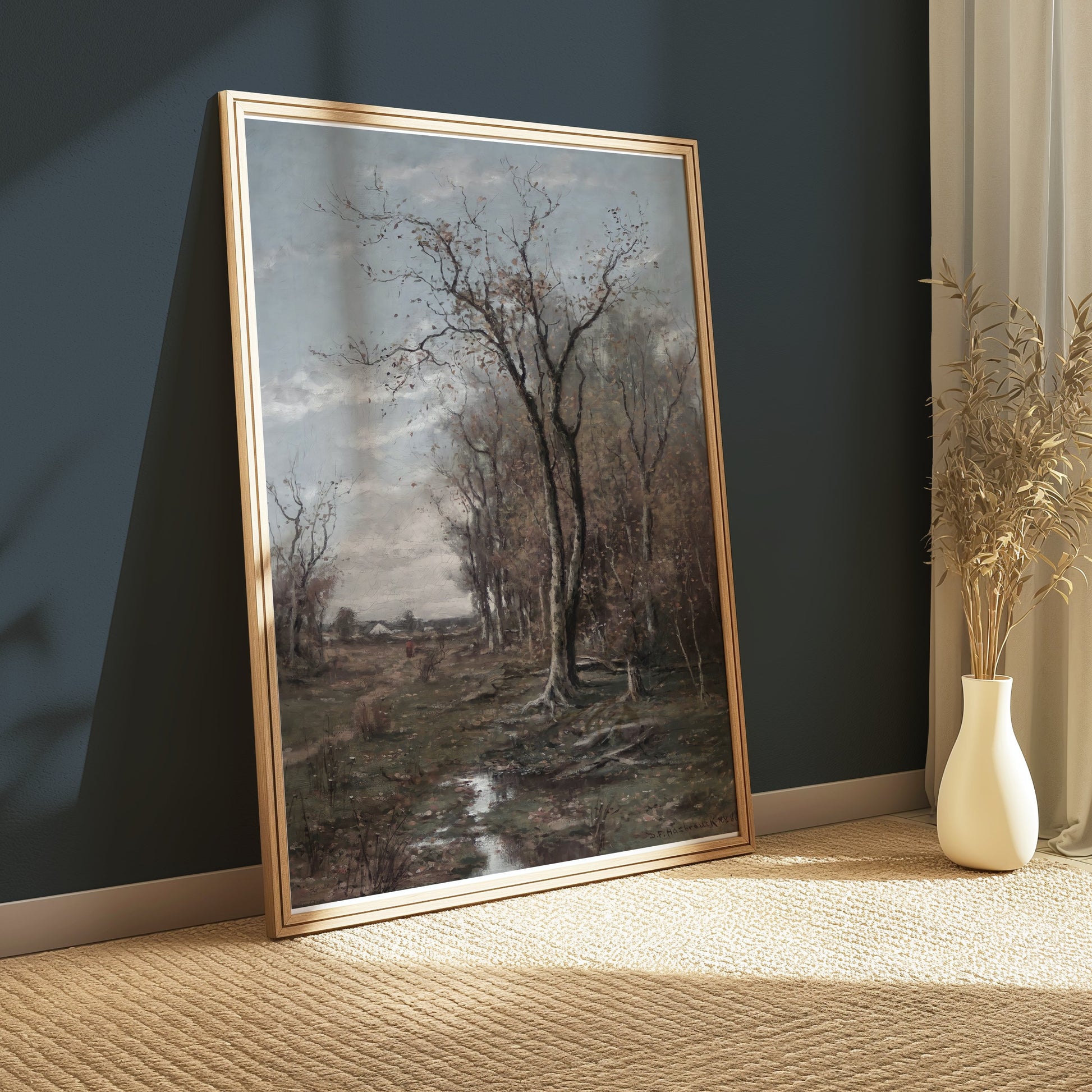 Premium Poster of Peaceful Landscape with Tall Trees in Autumn Posters
