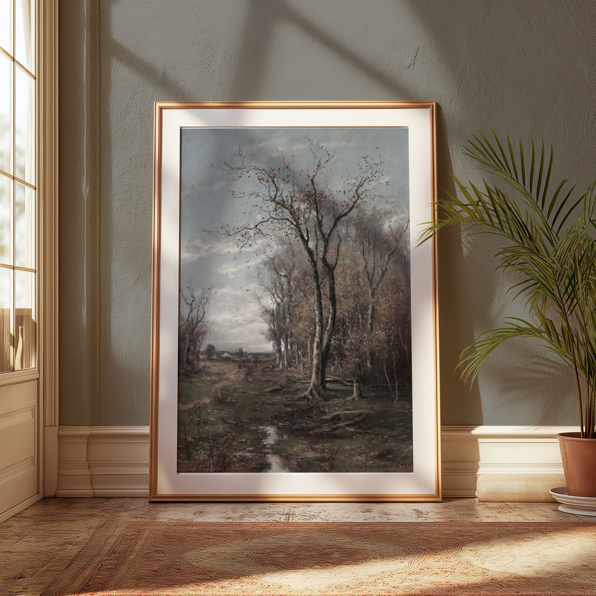 Premium Poster of Peaceful Landscape with Tall Trees in Autumn Posters