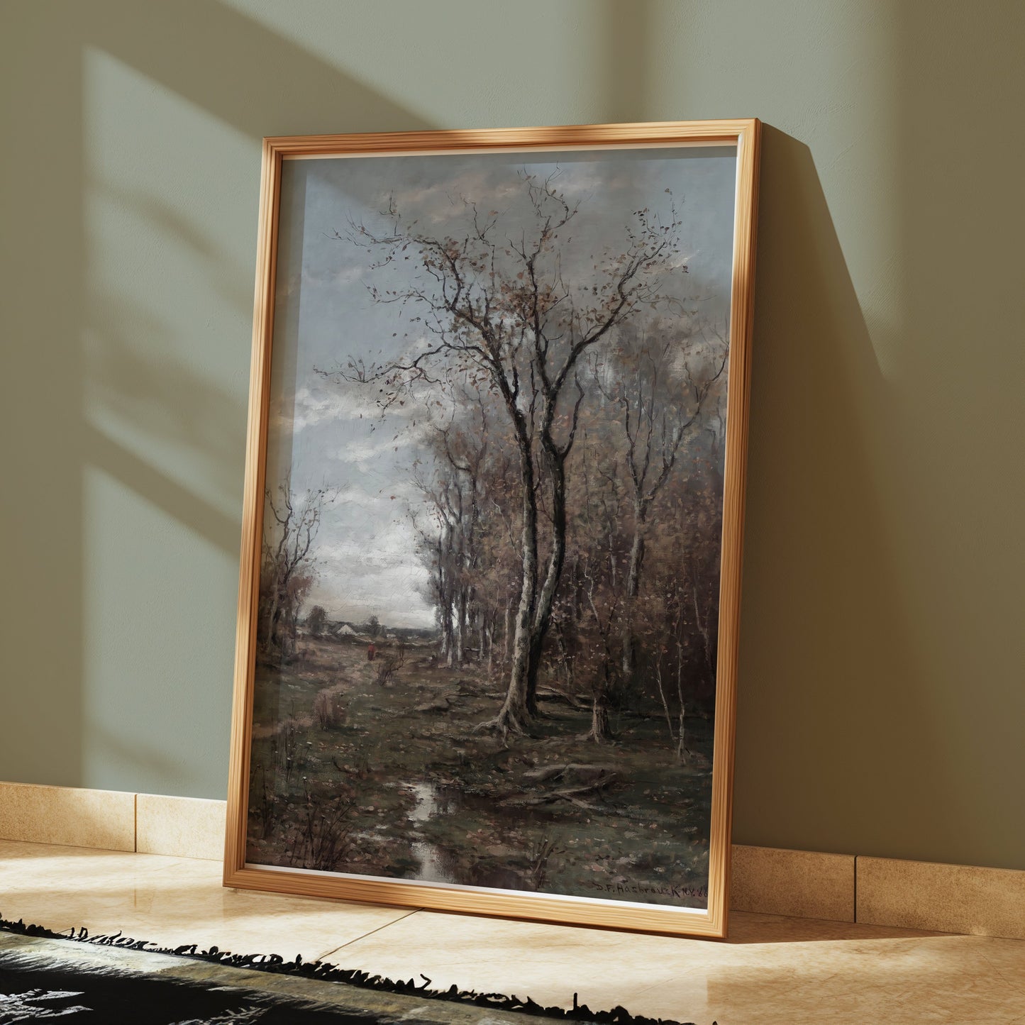 Premium Poster of Peaceful Landscape with Tall Trees in Autumn Posters