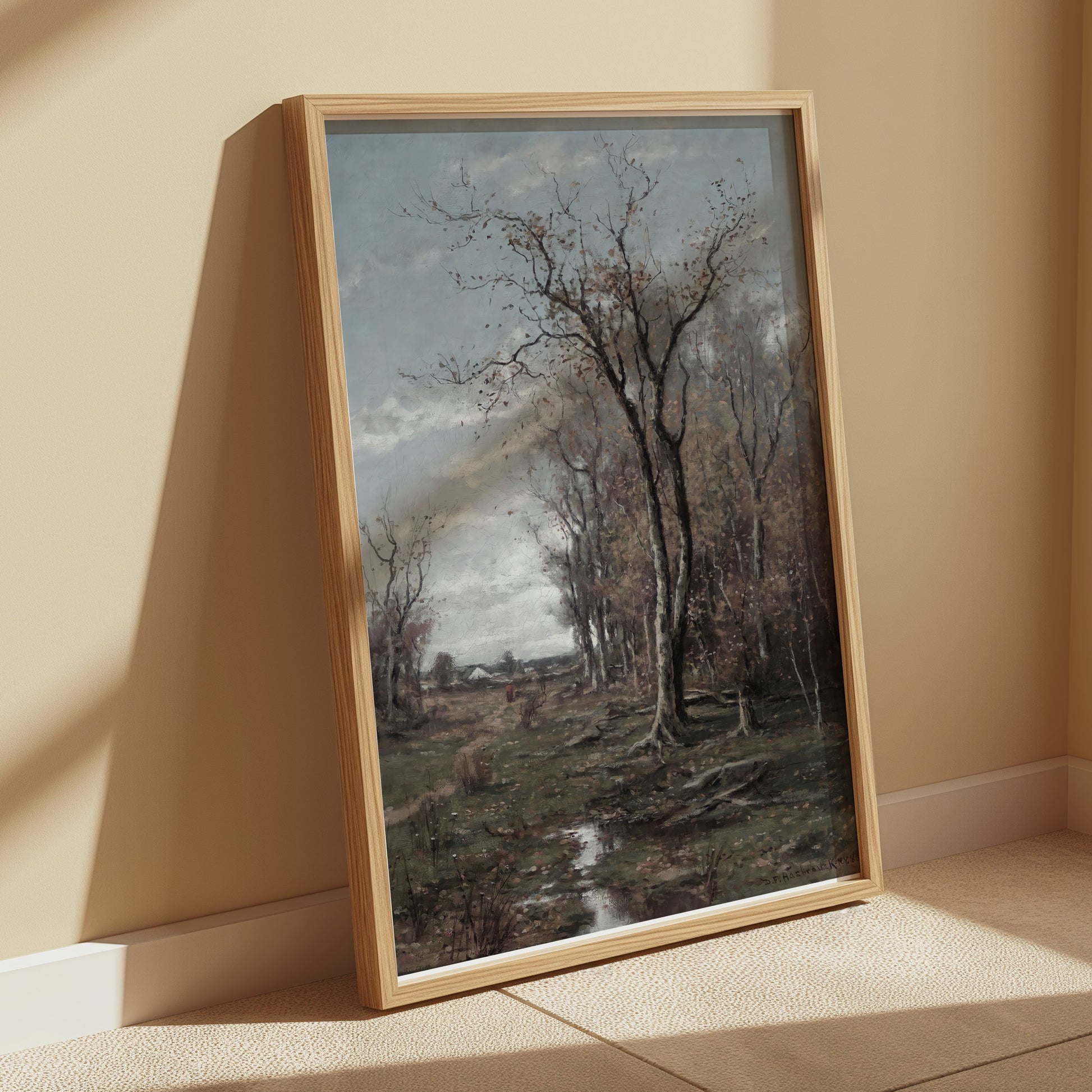 Premium Poster of Peaceful Landscape with Tall Trees in Autumn Posters
