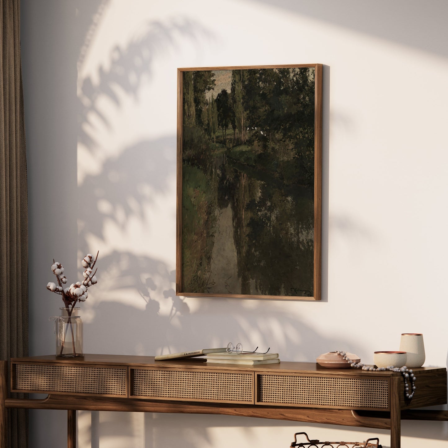 Premium Poster of Peaceful River Scene with Trees and Reflections Posters
