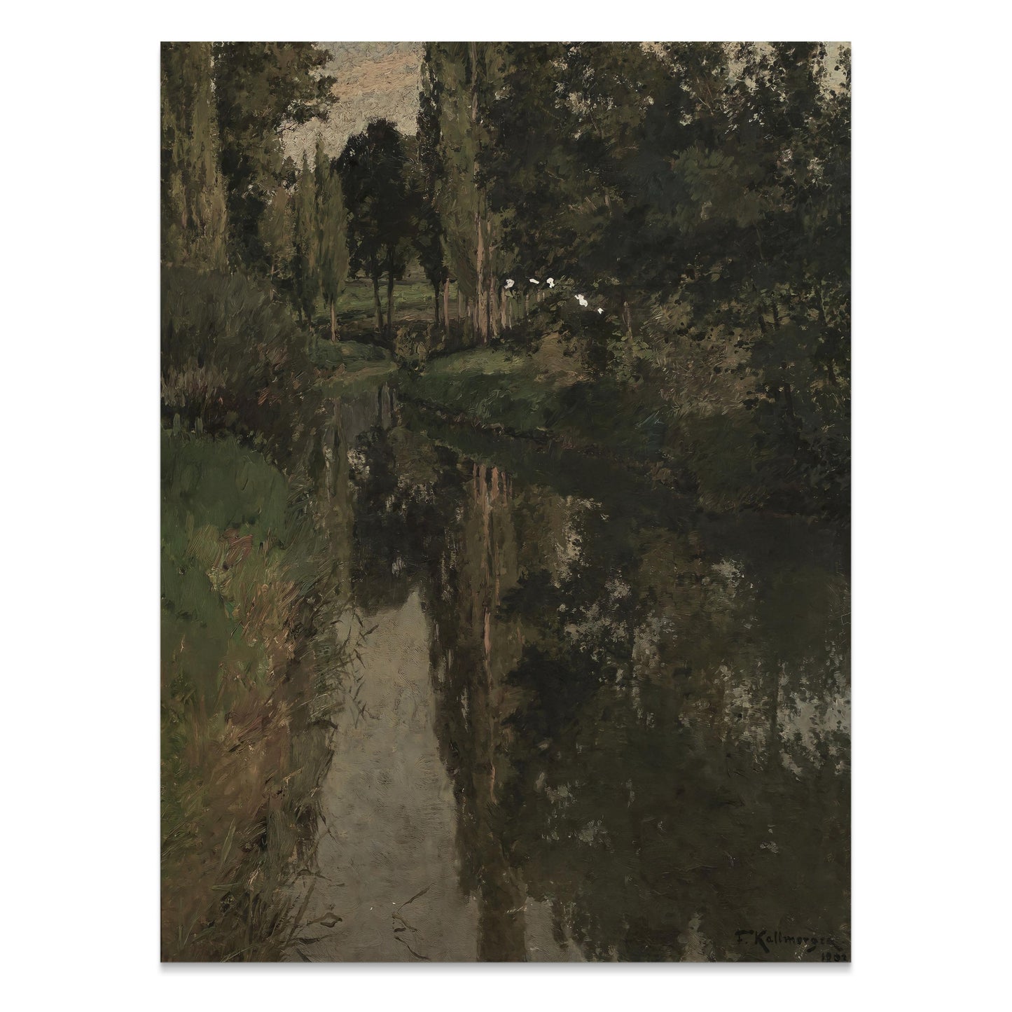 Premium Poster of Peaceful River Scene with Trees and Reflections Posters