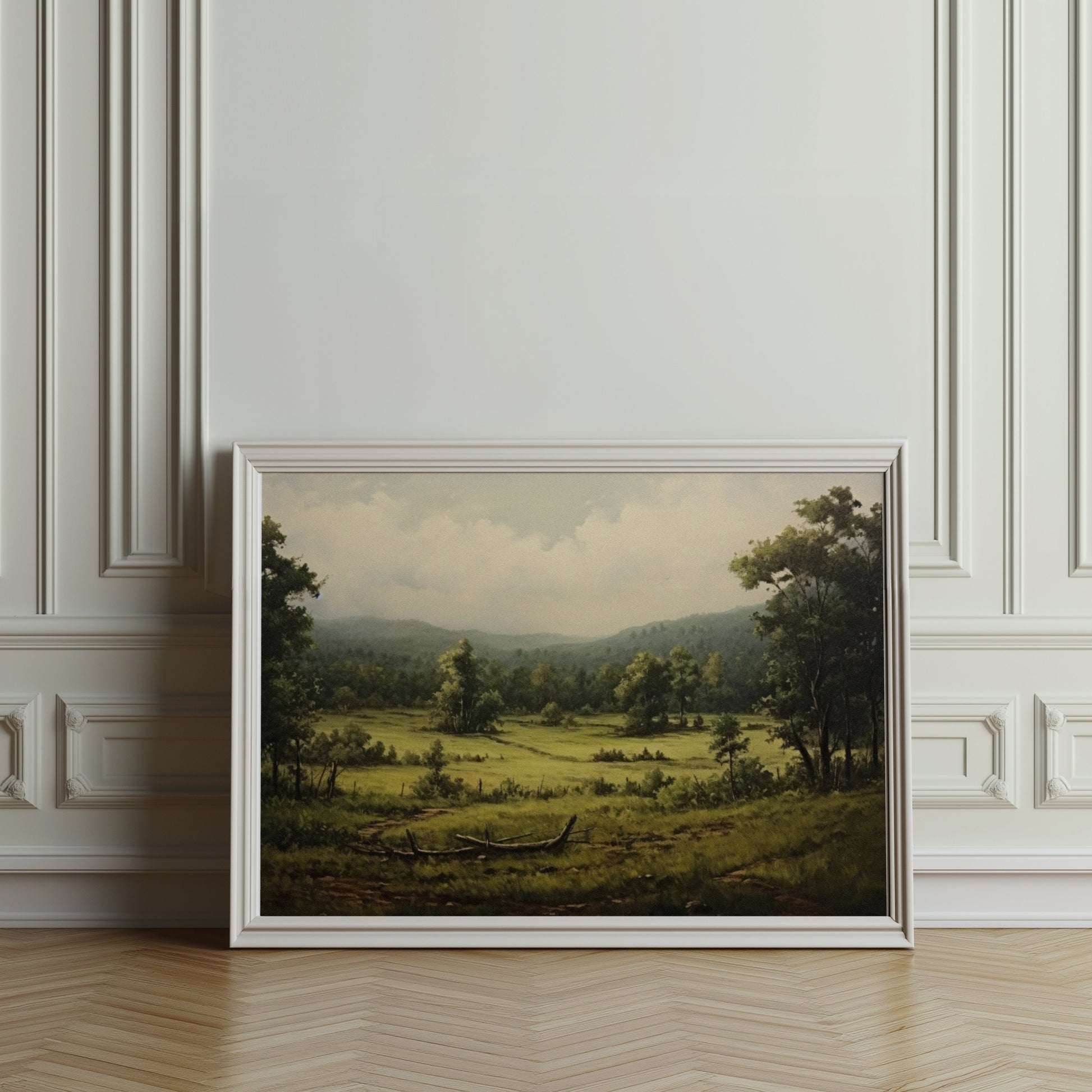 Premium Poster of Peaceful Scenic Countryside Landscape Art for Posters