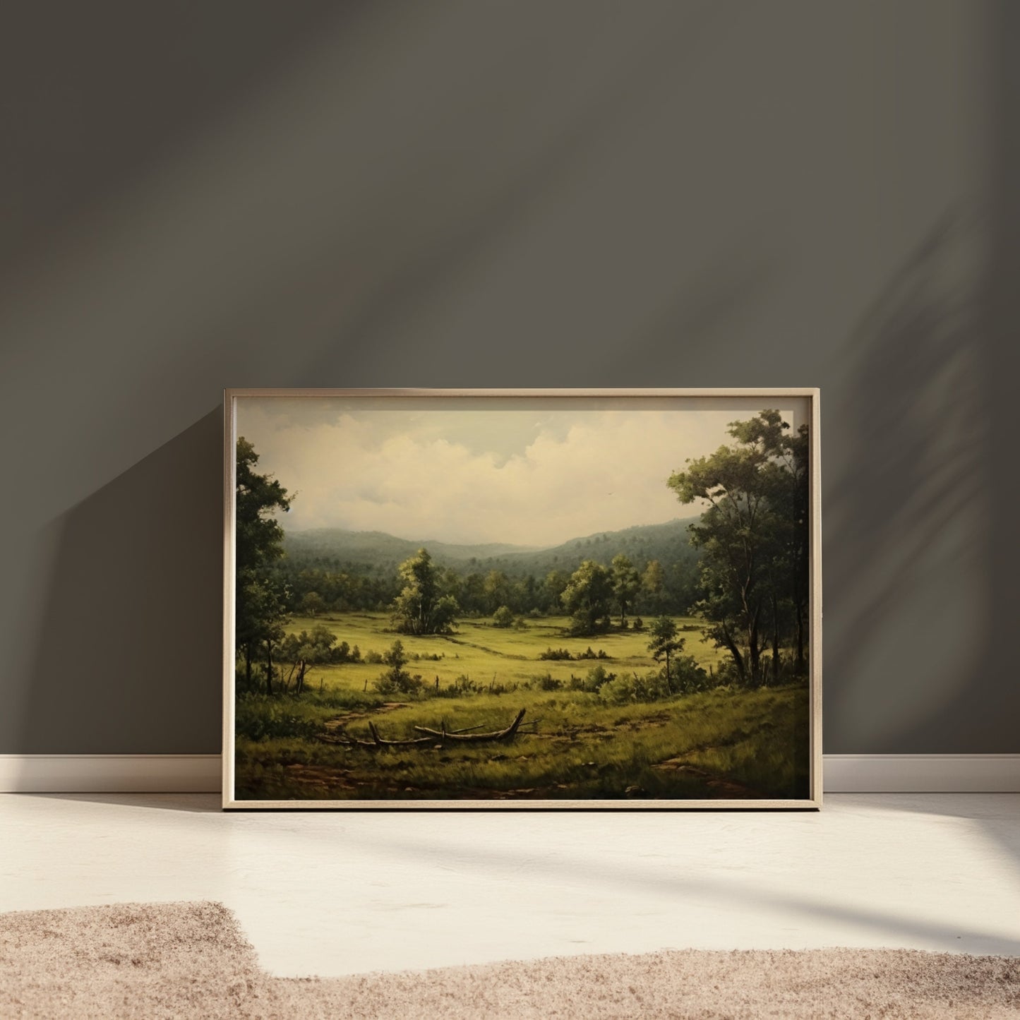 Premium Poster of Peaceful Scenic Countryside Landscape Art for Posters