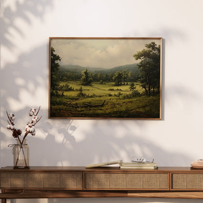 Premium Poster of Peaceful Scenic Countryside Landscape Art for Posters