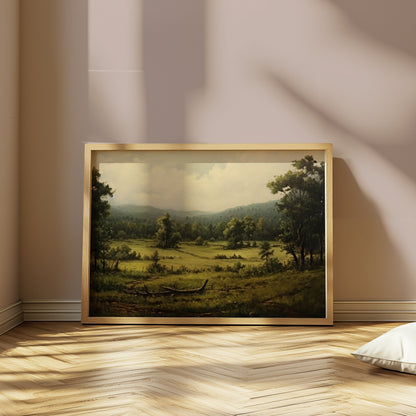 Premium Poster of Peaceful Scenic Countryside Landscape Art for Posters