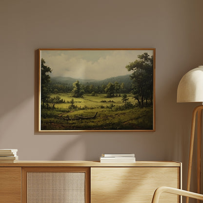 Premium Poster of Peaceful Scenic Countryside Landscape Art for Posters
