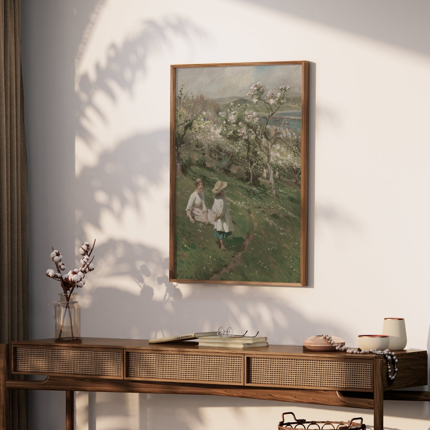 Premium Poster of Peaceful Spring Day on Orchard Hill Painting Posters