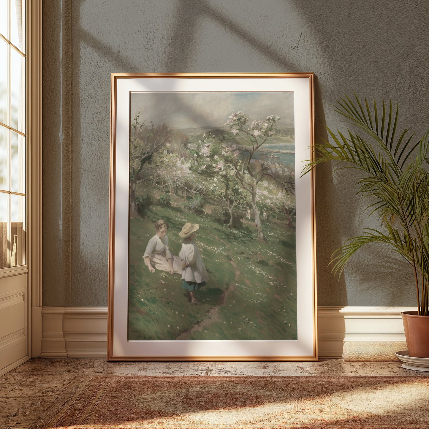 Premium Poster of Peaceful Spring Day on Orchard Hill Painting Posters