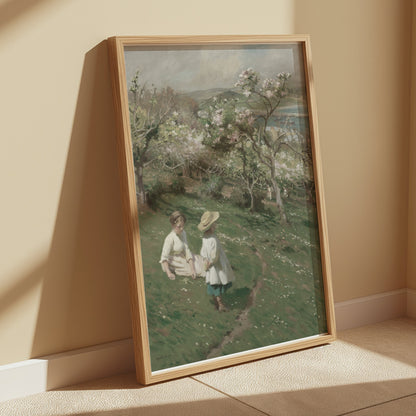 Premium Poster of Peaceful Spring Day on Orchard Hill Painting Posters
