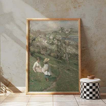 Premium Poster of Peaceful Spring Day on Orchard Hill Painting Posters
