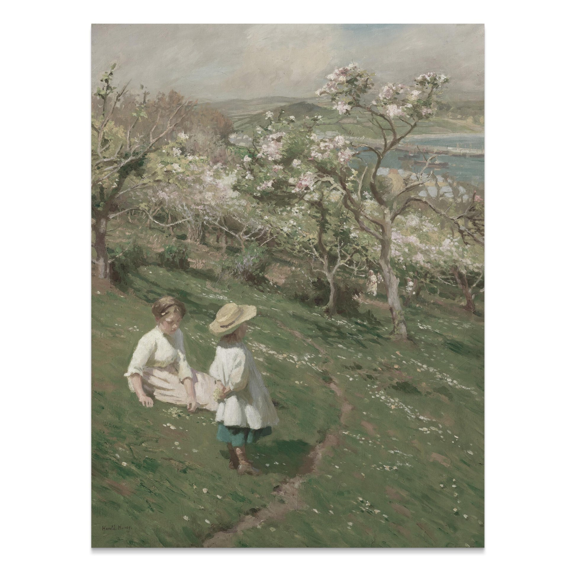 Premium Poster of Peaceful Spring Day on Orchard Hill Painting Posters