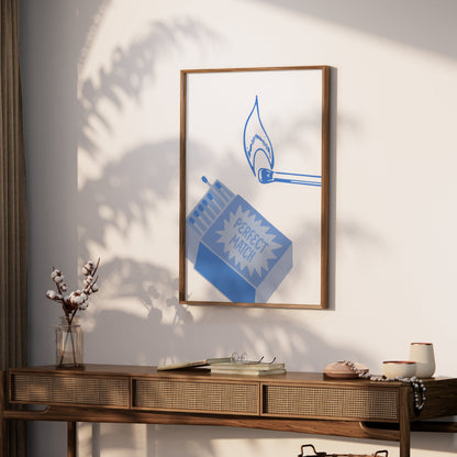 Premium Poster of Perfect Match Blue Retro Design Graphics Posters