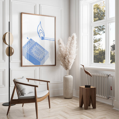 Premium Poster of Perfect Match Blue Retro Design Graphics Posters
