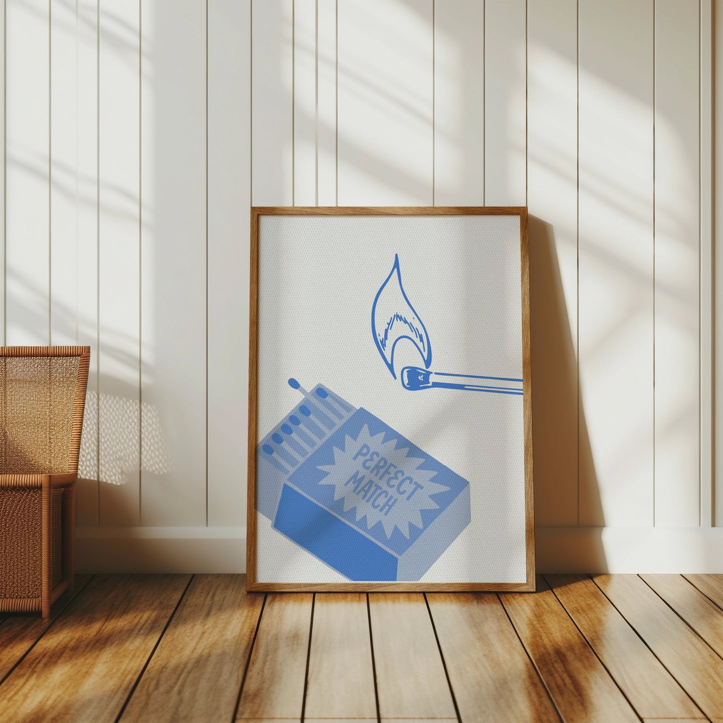 Premium Poster of Perfect Match Blue Retro Design Graphics Posters