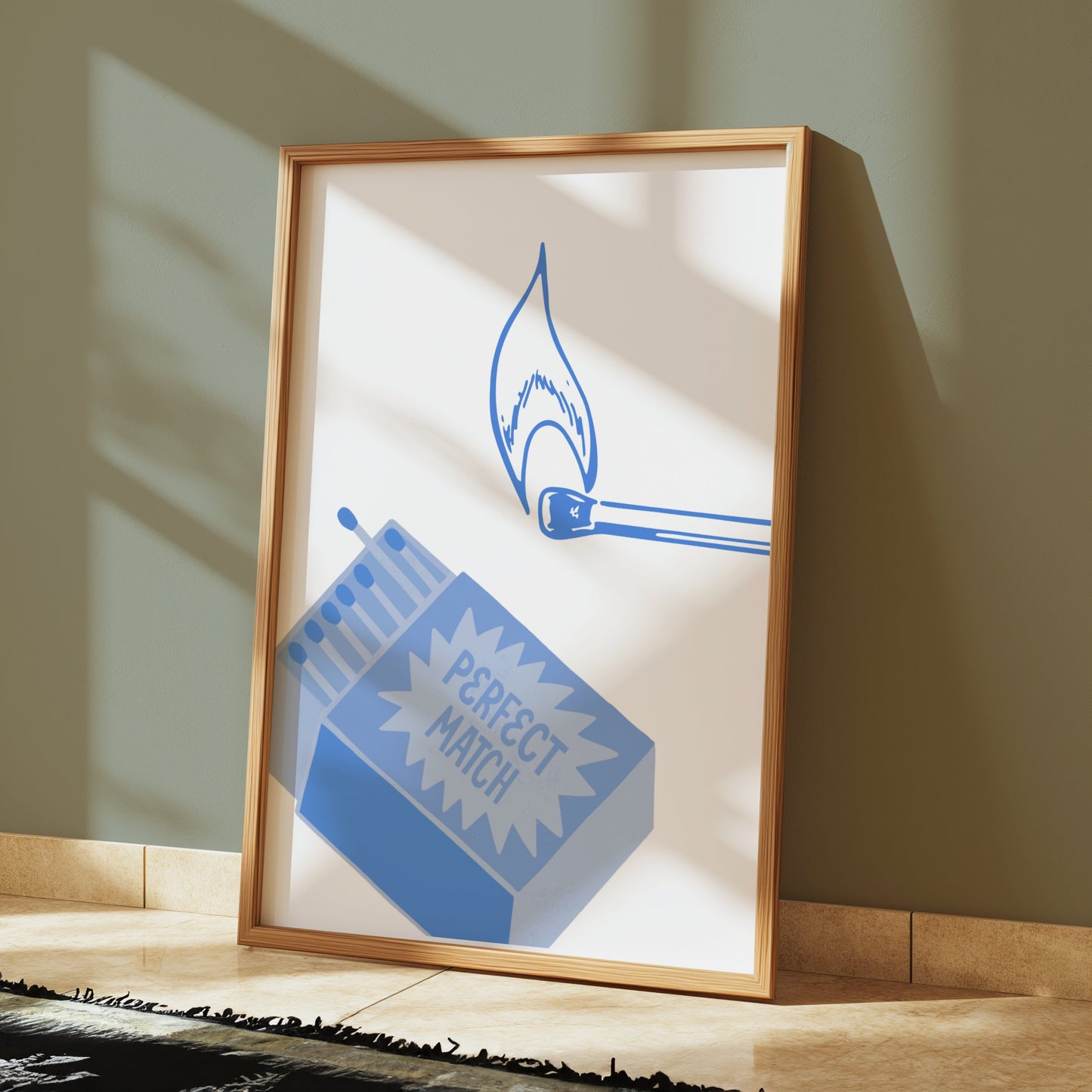 Premium Poster of Perfect Match Blue Retro Design Graphics Posters