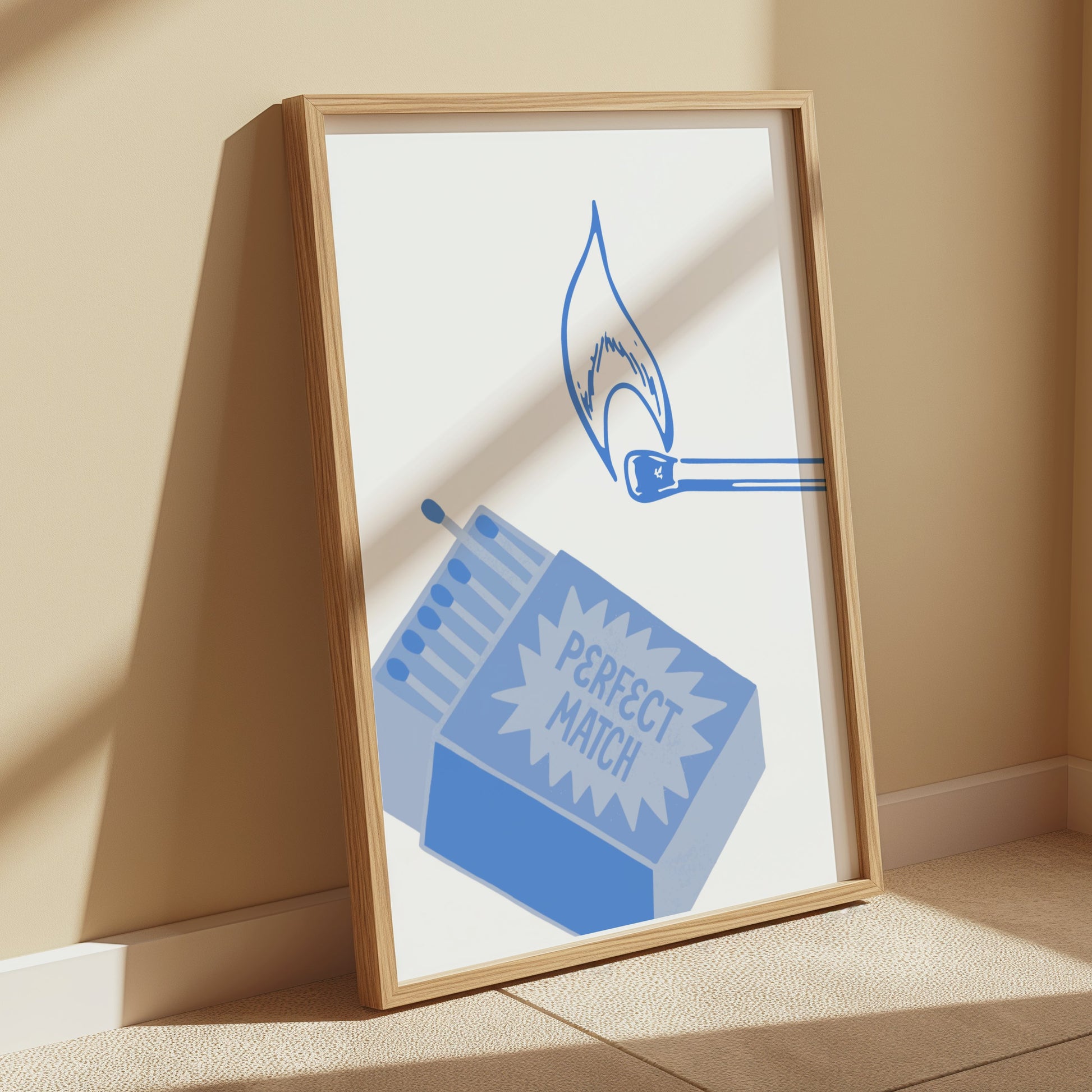 Premium Poster of Perfect Match Blue Retro Design Graphics Posters