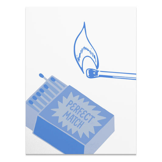 Premium Poster of Perfect Match Blue Retro Design Graphics Posters