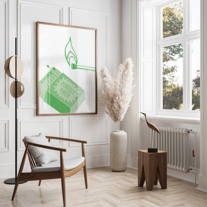 Premium Poster of Perfect Match Matchbox and Lit Match Art Posters
