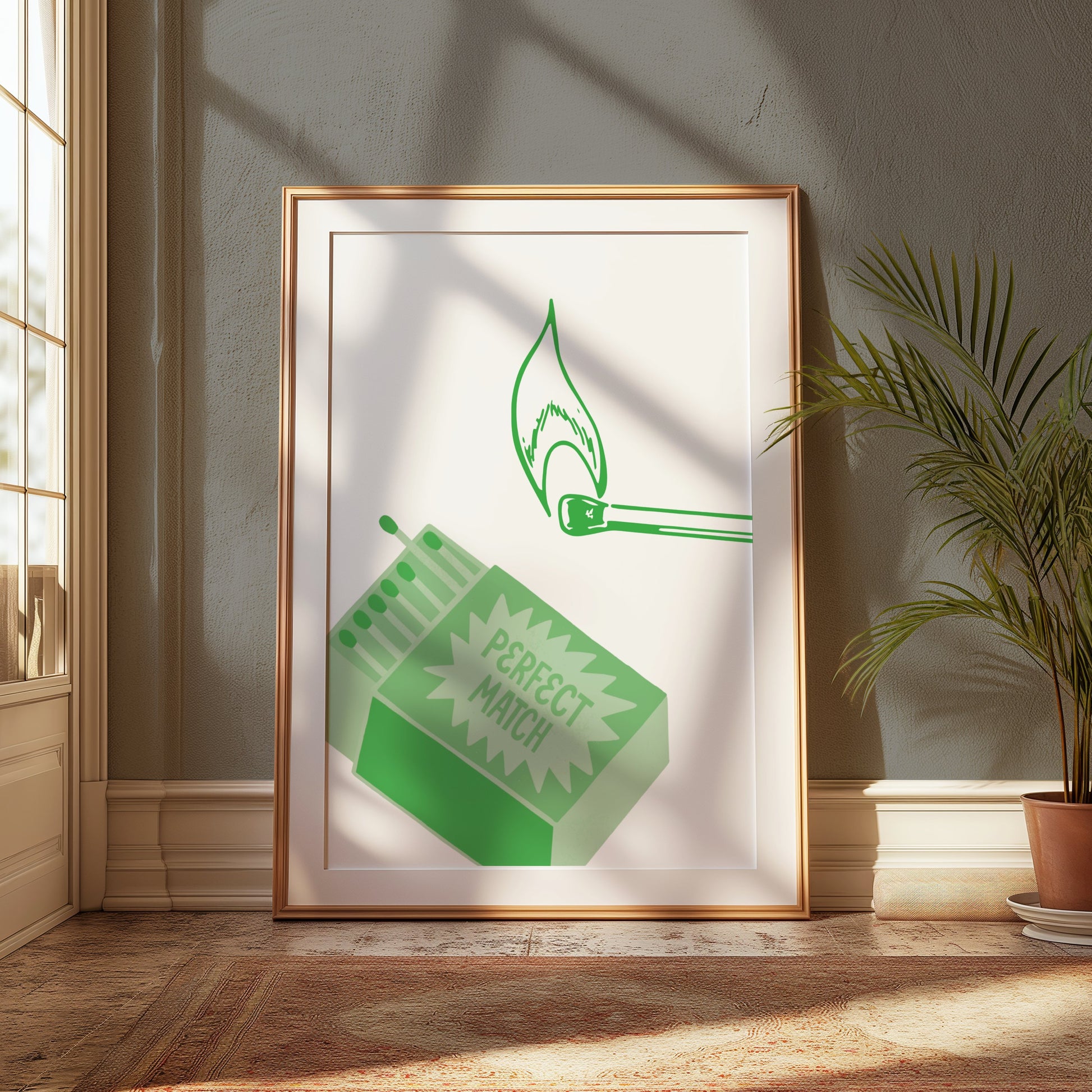 Premium Poster of Perfect Match Matchbox and Lit Match Art Posters