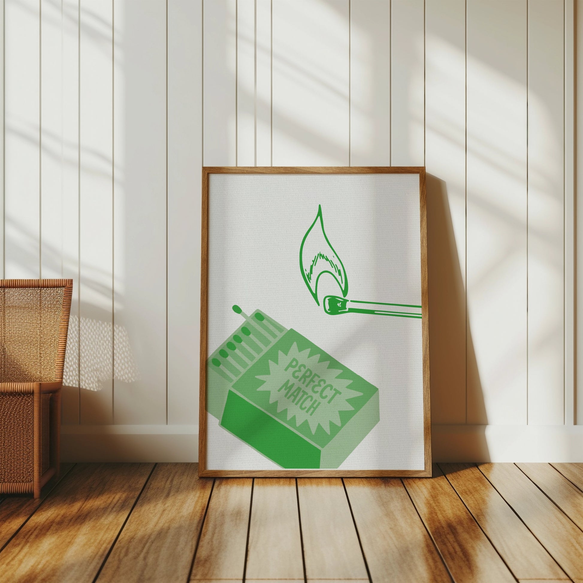 Premium Poster of Perfect Match Matchbox and Lit Match Art Posters
