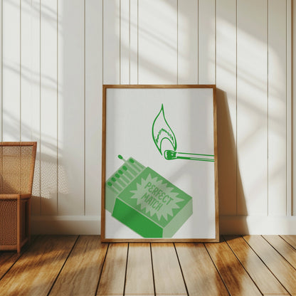 Premium Poster of Perfect Match Matchbox and Lit Match Art Posters