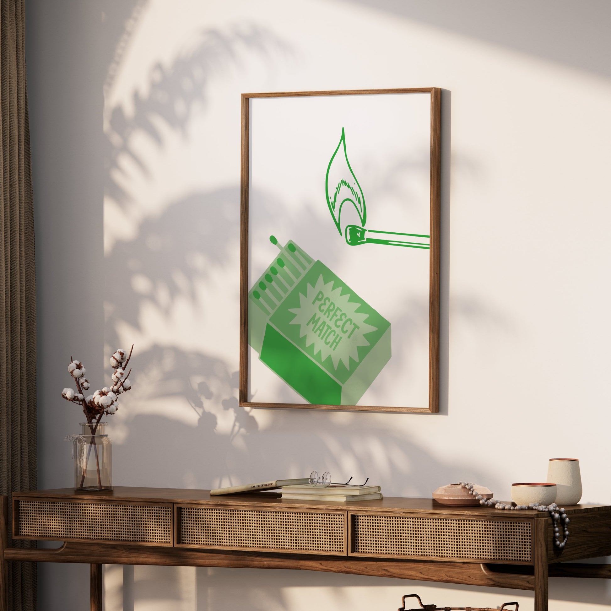 Premium Poster of Perfect Match Matchbox and Lit Match Art Posters