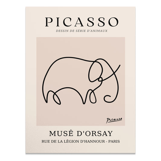 Premium Poster of Picasso Dessin de Série d'Animaux Elephant Posters