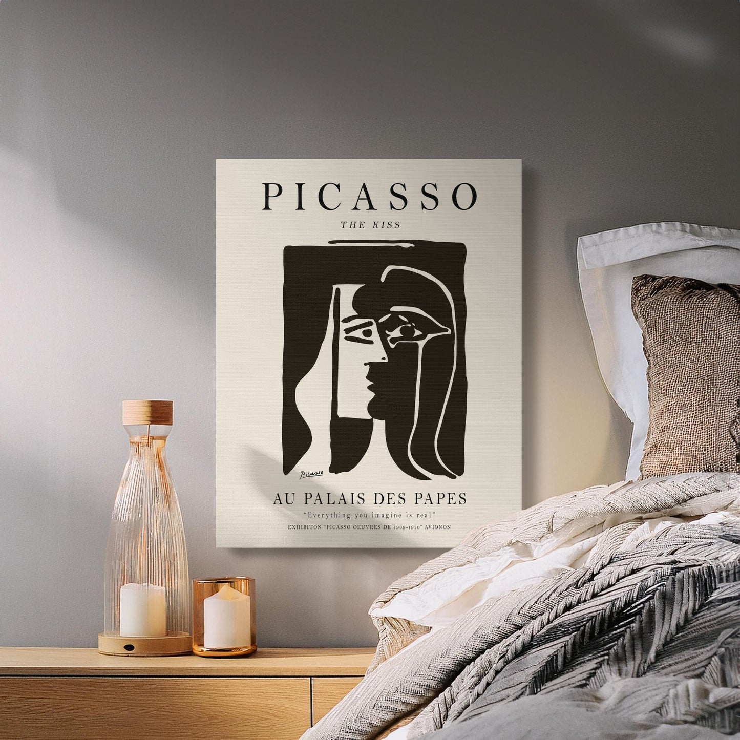 Premium Poster of Picasso The Kiss Au Palais Des Papes Canvas Wraps