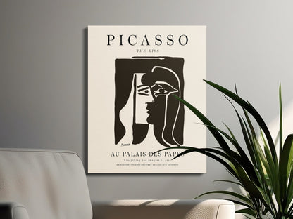 Premium Poster of Picasso The Kiss Au Palais Des Papes Canvas Wraps
