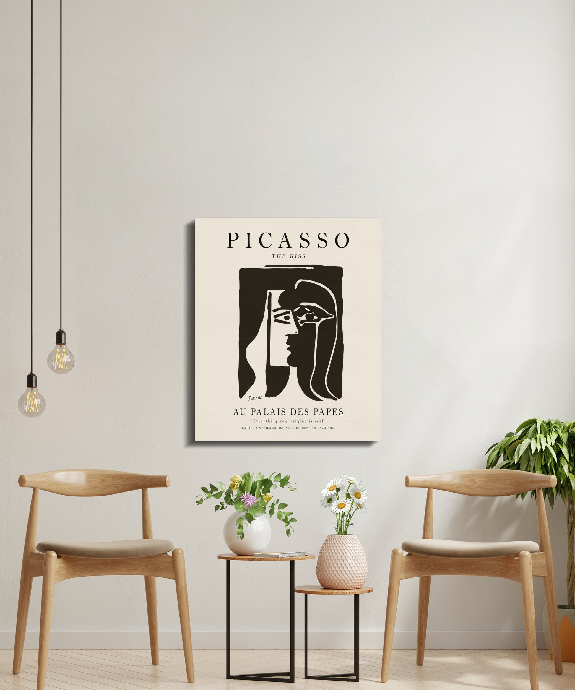 Premium Poster of Picasso The Kiss Au Palais Des Papes Canvas Wraps