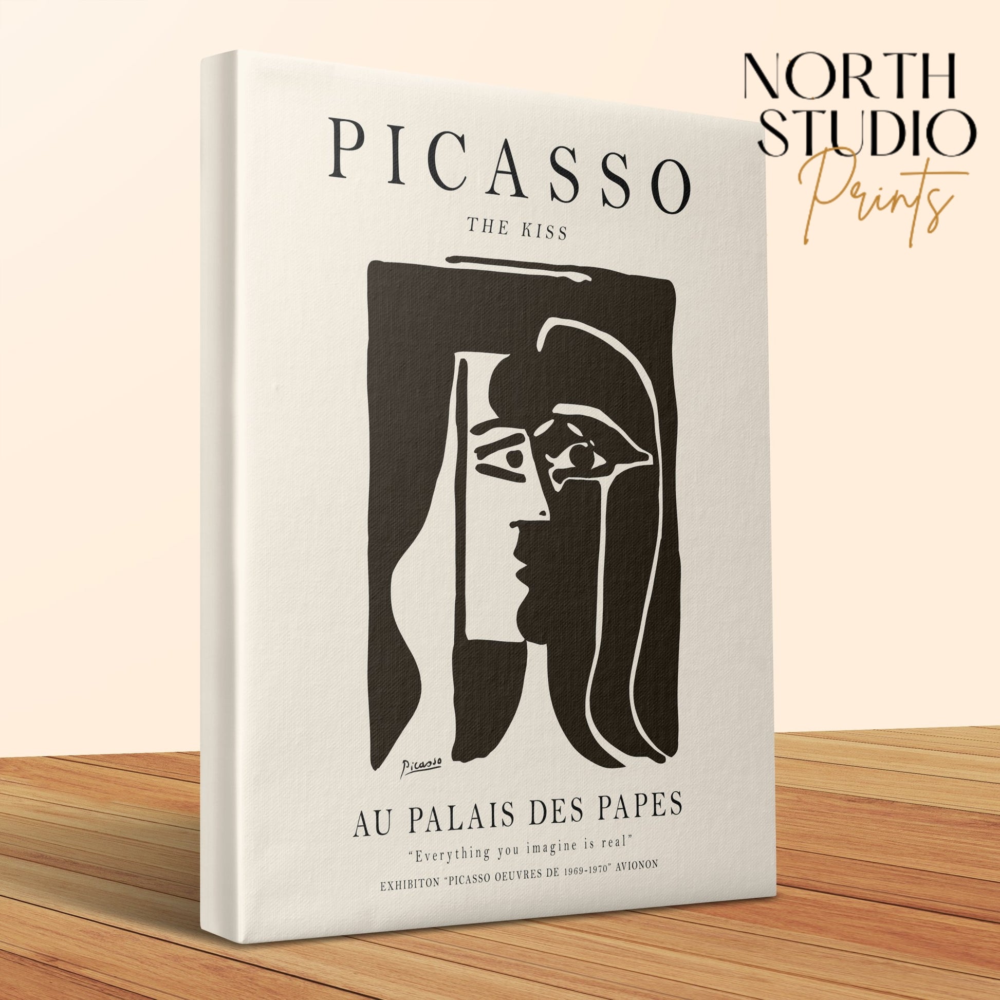 Premium Poster of Picasso The Kiss Au Palais Des Papes Canvas Wraps