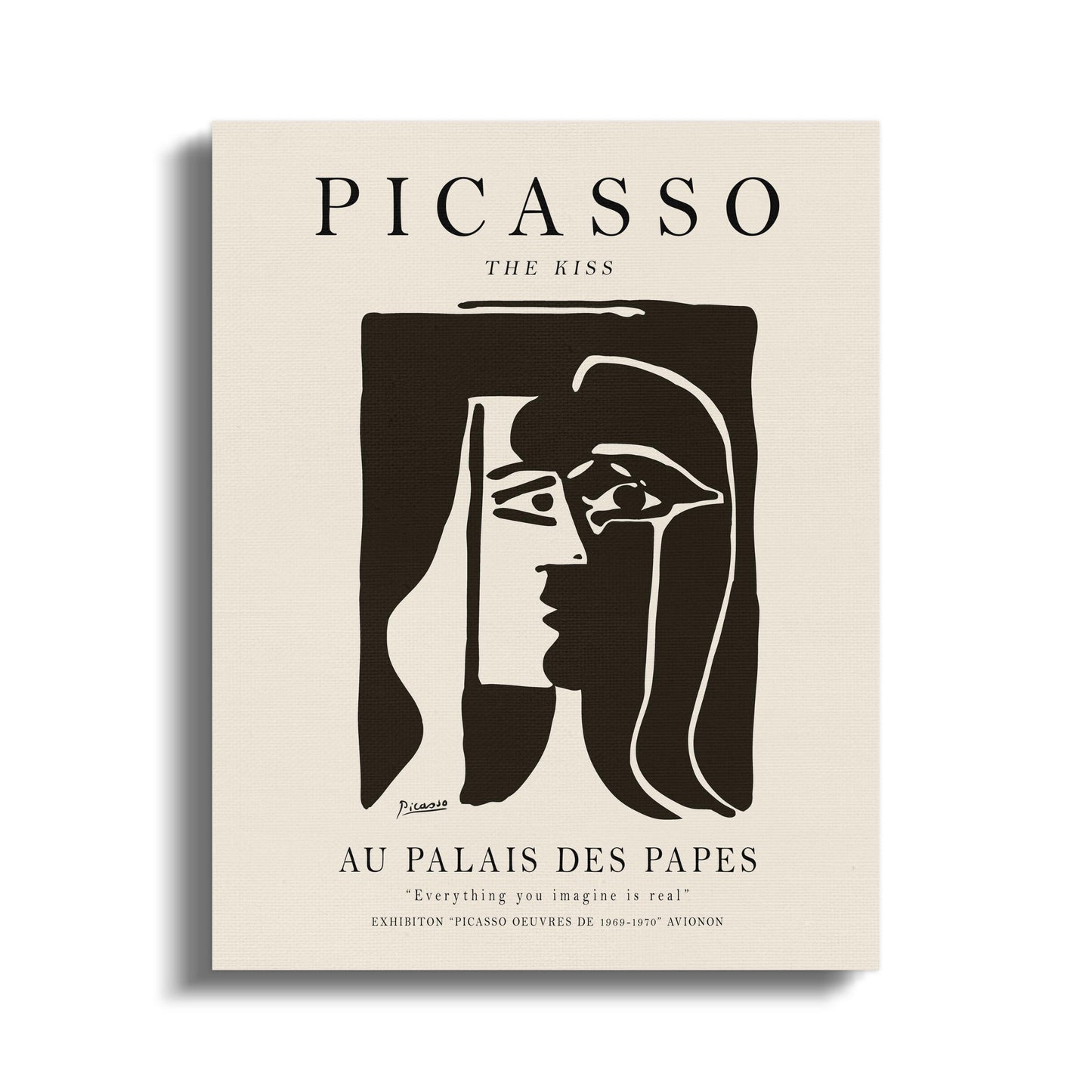 Premium Poster of Picasso The Kiss Au Palais Des Papes Canvas Wraps