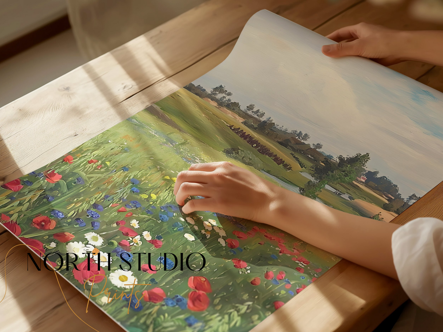 Premium Poster of Picturesque Summer Field with Natural Floral Beauty Posters