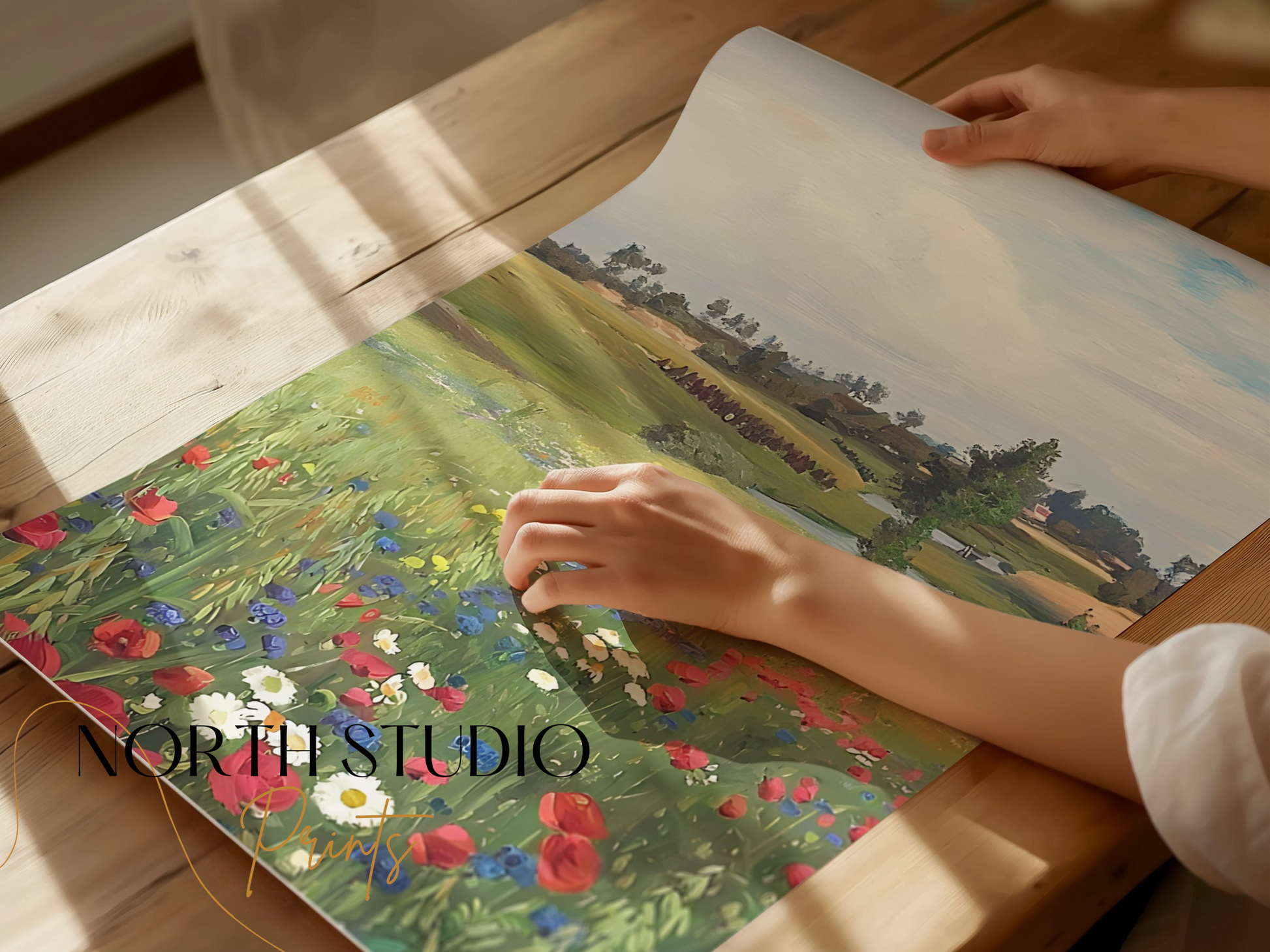 Premium Poster of Picturesque Summer Field with Natural Floral Beauty Posters