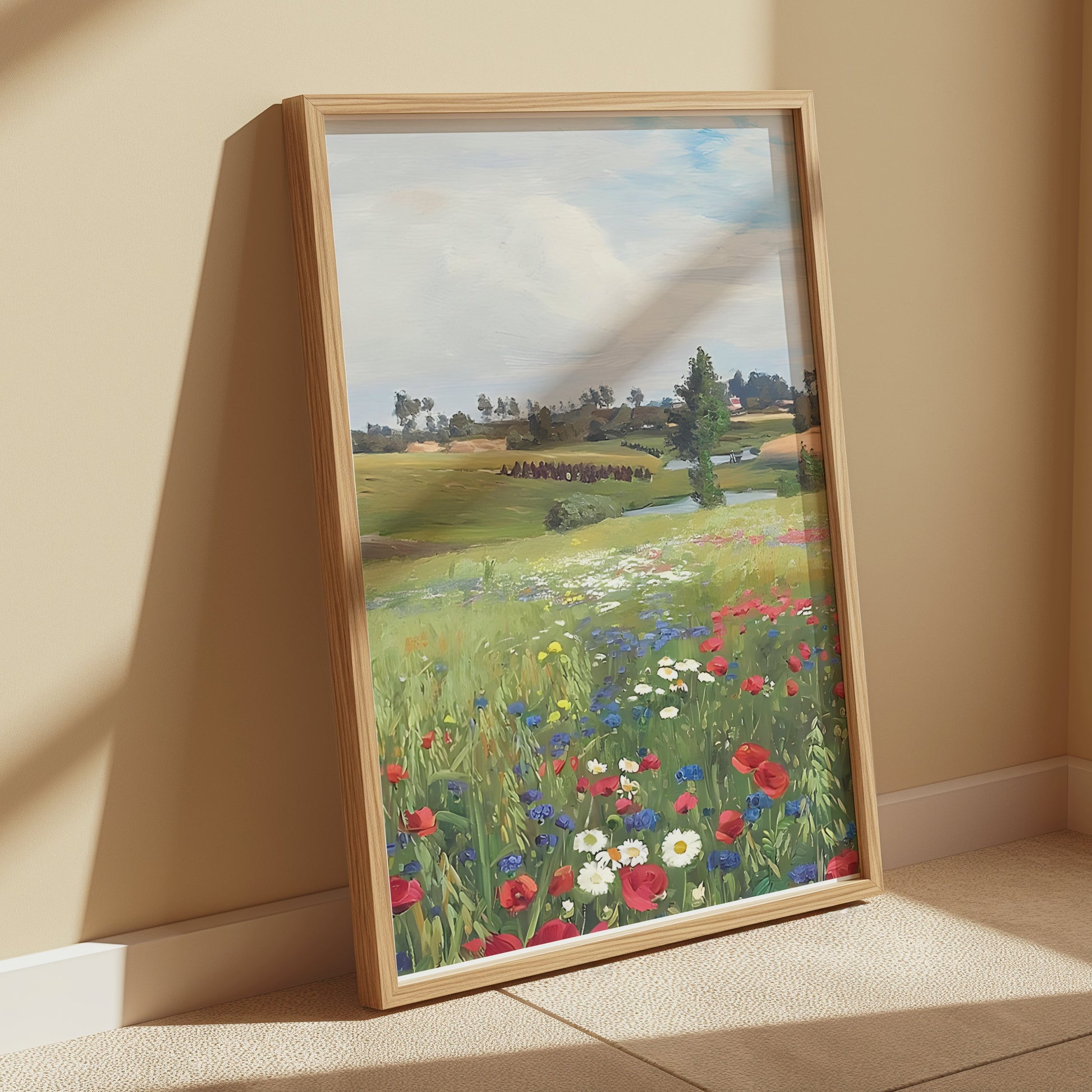 Premium Poster of Picturesque Summer Field with Natural Floral Beauty Posters