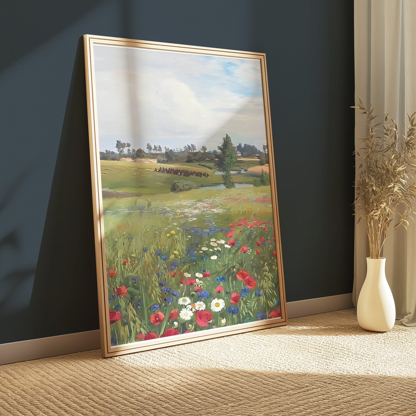 Premium Poster of Picturesque Summer Field with Natural Floral Beauty Posters