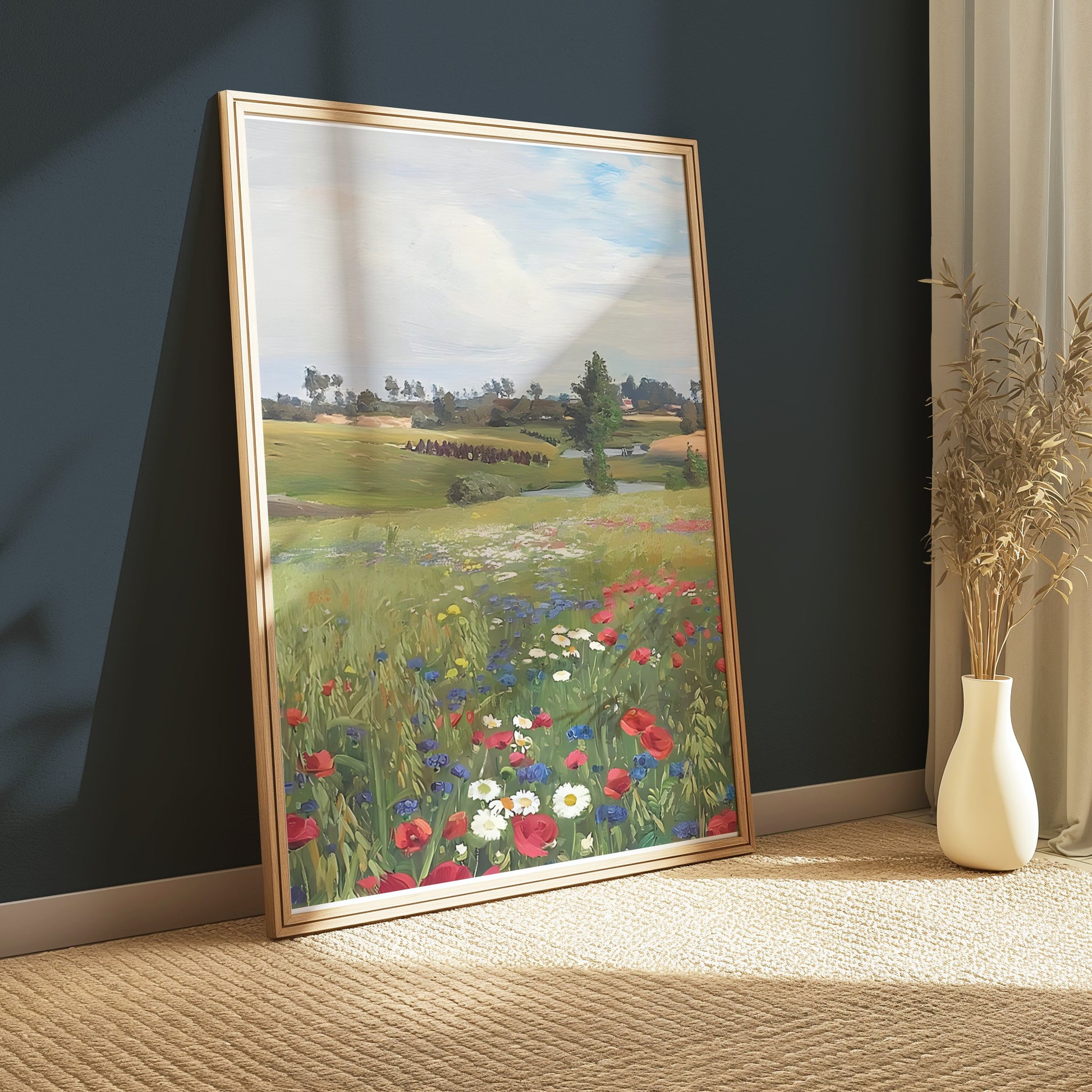 Premium Poster of Picturesque Summer Field with Natural Floral Beauty Posters