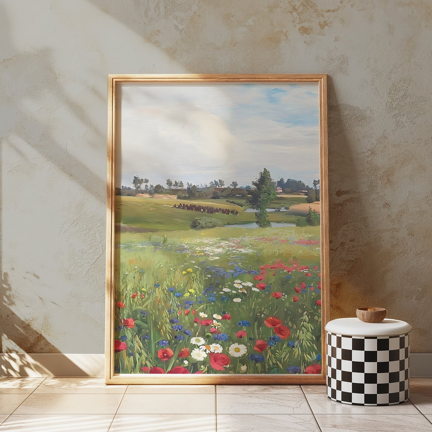 Premium Poster of Picturesque Summer Field with Natural Floral Beauty Posters