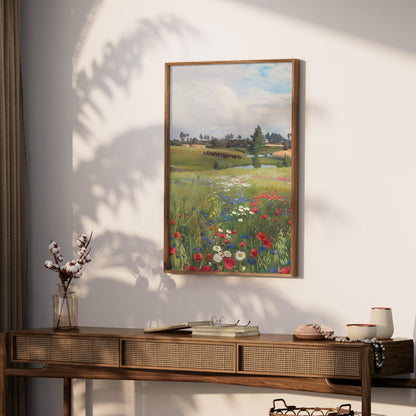 Premium Poster of Picturesque Summer Field with Natural Floral Beauty Posters