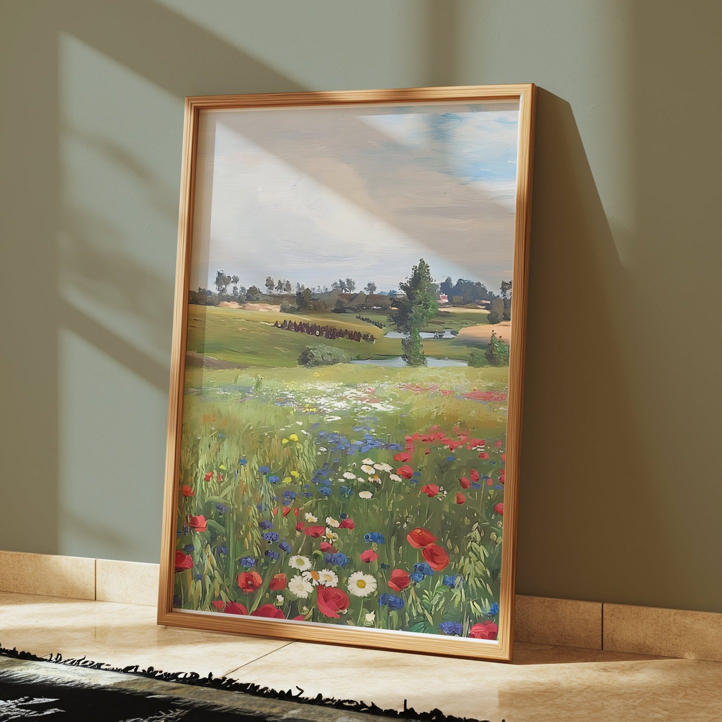 Premium Poster of Picturesque Summer Field with Natural Floral Beauty Posters