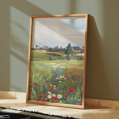 Premium Poster of Picturesque Summer Field with Natural Floral Beauty Posters
