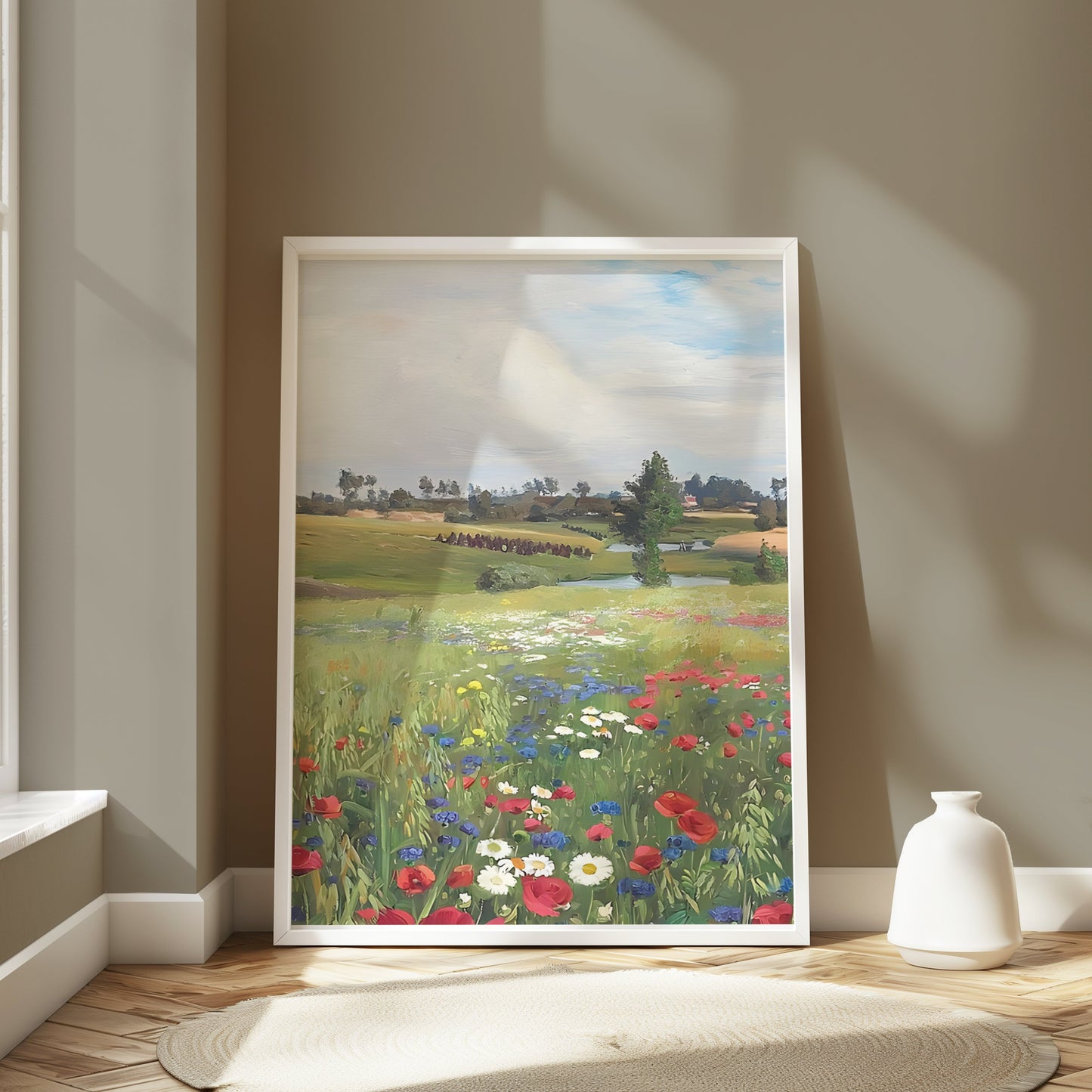 Premium Poster of Picturesque Summer Field with Natural Floral Beauty Posters