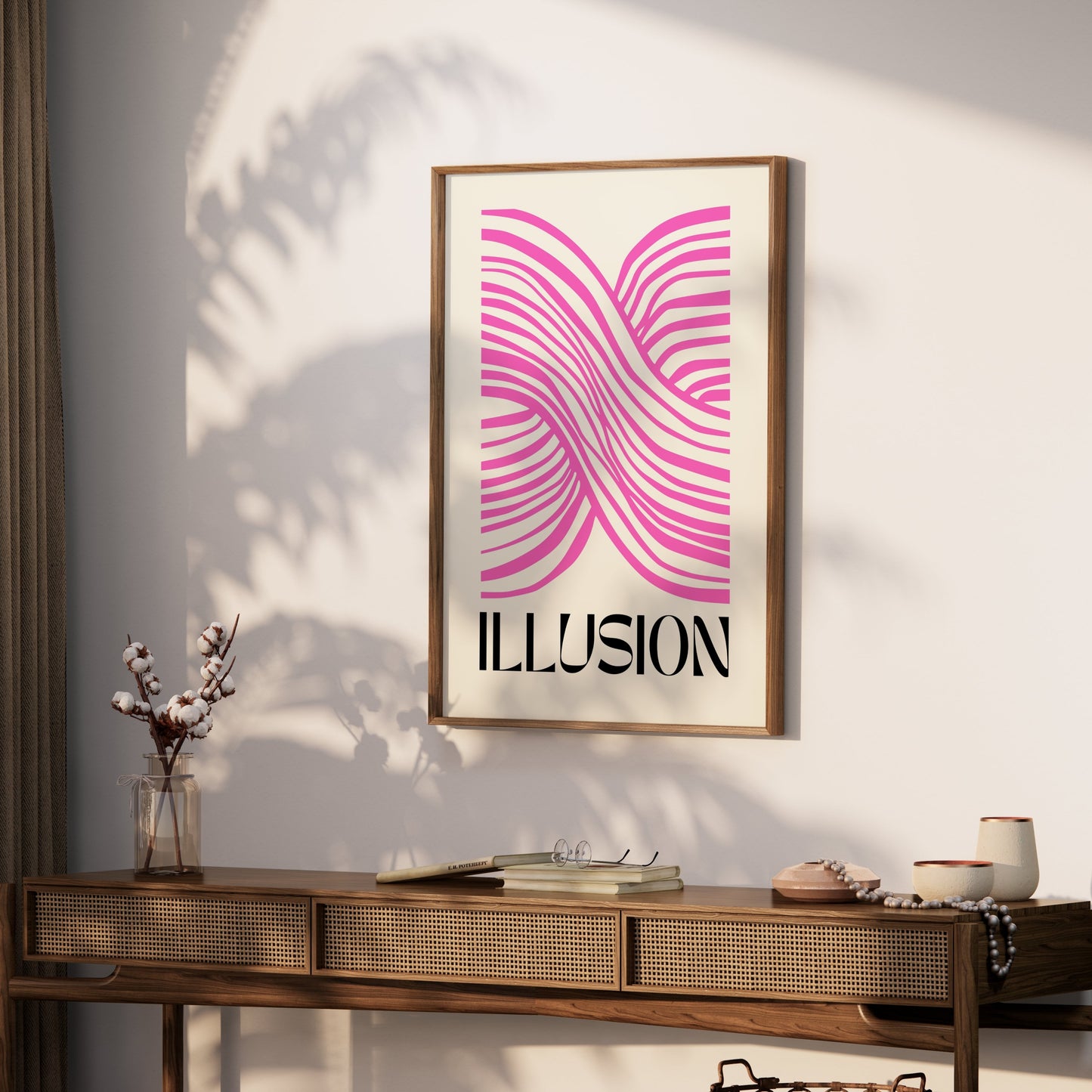 Premium Poster of Pink Abstract Illusion Design Modern Art Posters
