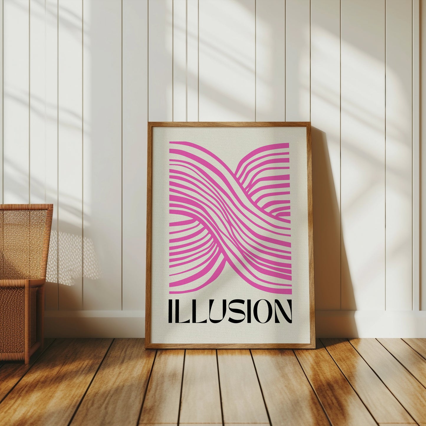 Premium Poster of Pink Abstract Illusion Design Modern Art Posters
