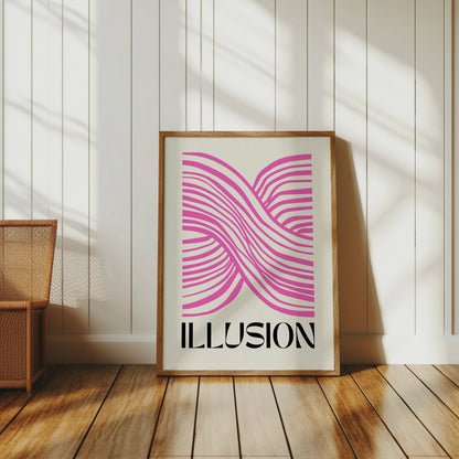 Premium Poster of Pink Abstract Illusion Design Modern Art Posters