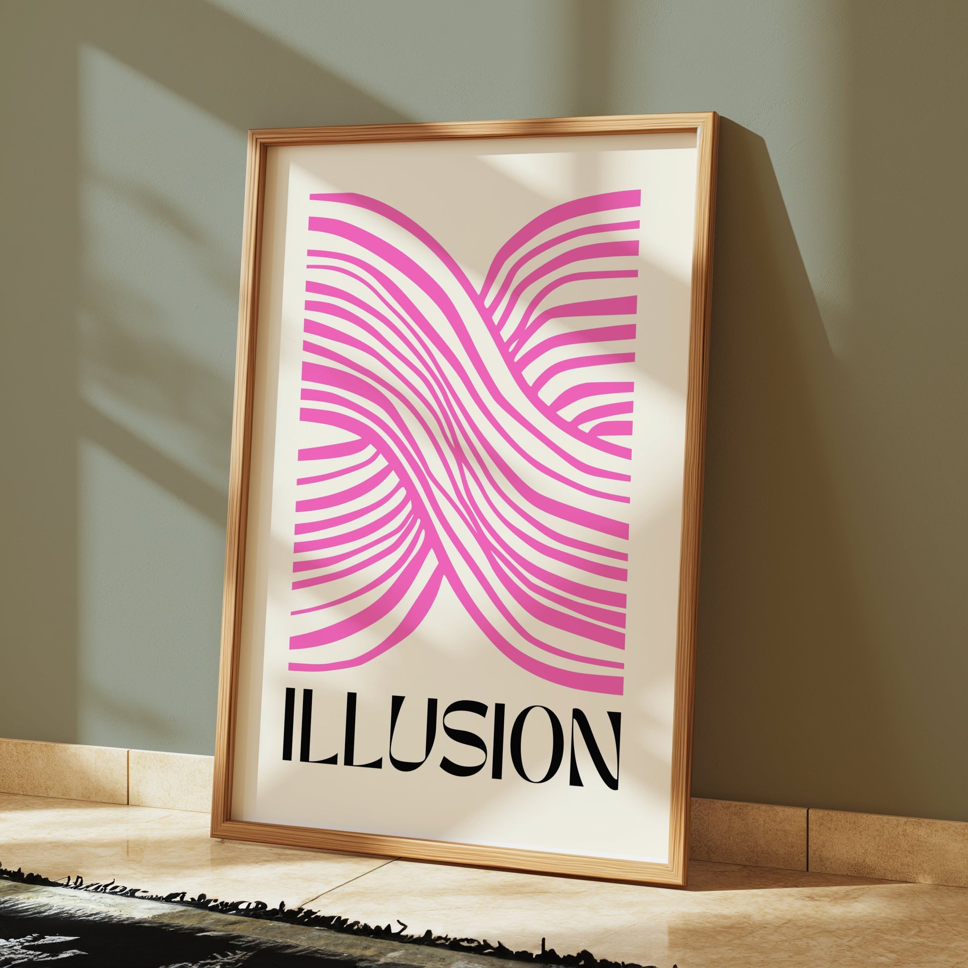 Premium Poster of Pink Abstract Illusion Design Modern Art Posters