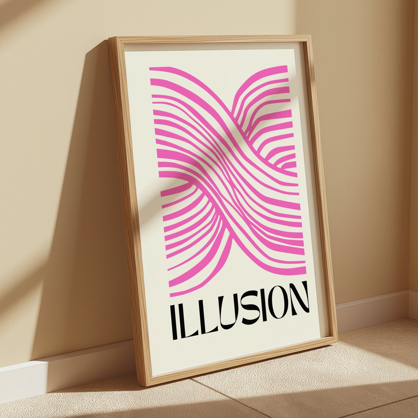 Premium Poster of Pink Abstract Illusion Design Modern Art Posters
