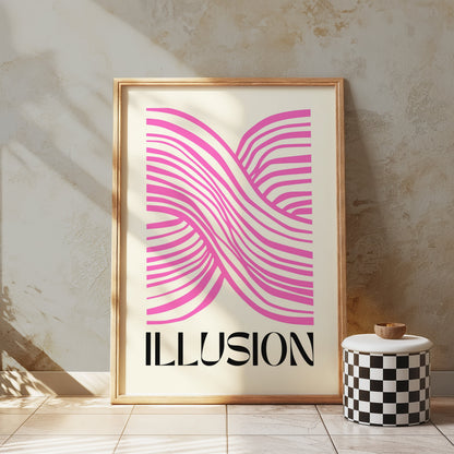 Premium Poster of Pink Abstract Illusion Design Modern Art Posters